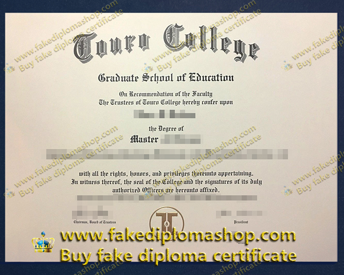 Touro College diploma of Master