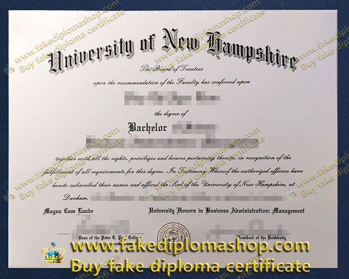 University of New Hampshire diploma, UNH Bachelor degree