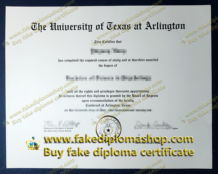 University of Texas at Arlington diploma, UTA degree of Bachelor