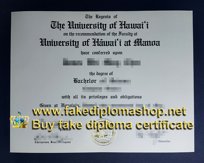 University of Hawaiʻi at Mānoa diploma of Bachelor