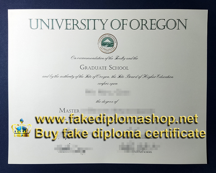 University of Oregon diploma of Master