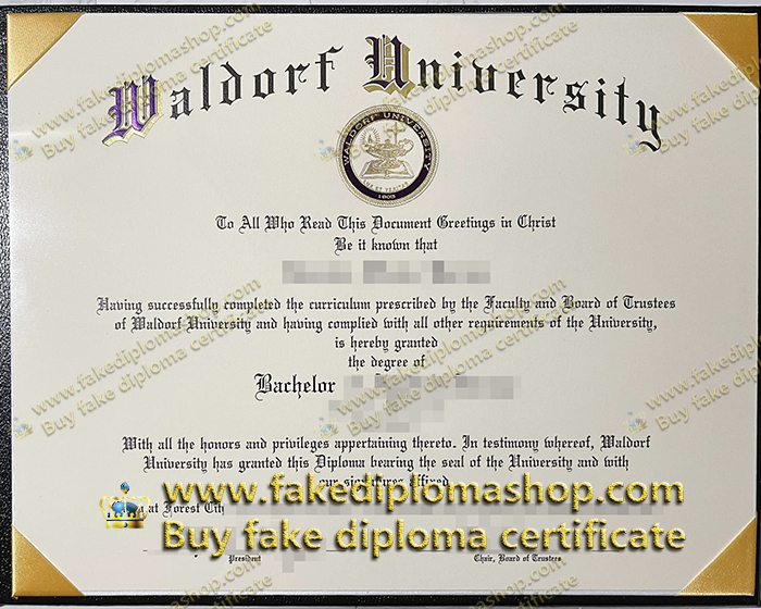 Waldorf University diploma of Bachelor