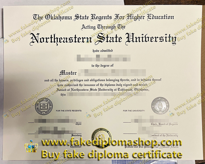 Northeastern State University diploma of Master, NSU Master degree