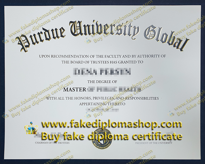 Purdue University Global diploma of Master, PG fake degree