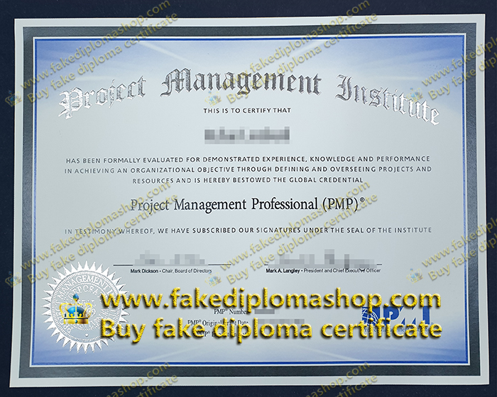 PMI PMP certificate, Project Management Institute certificate