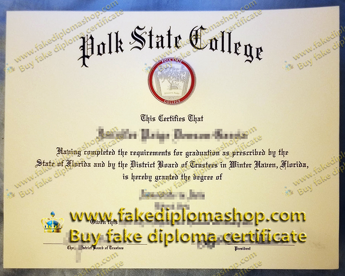 PSC degree certificate, Polk State College diploma