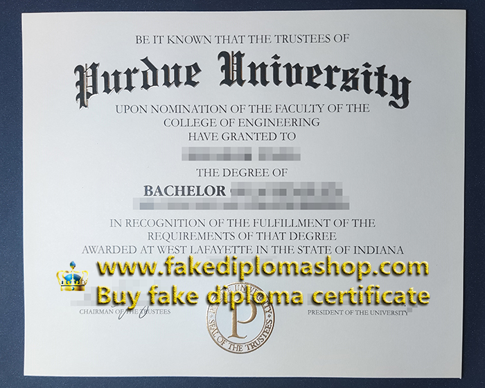 Purdue University diploma of Bachelor