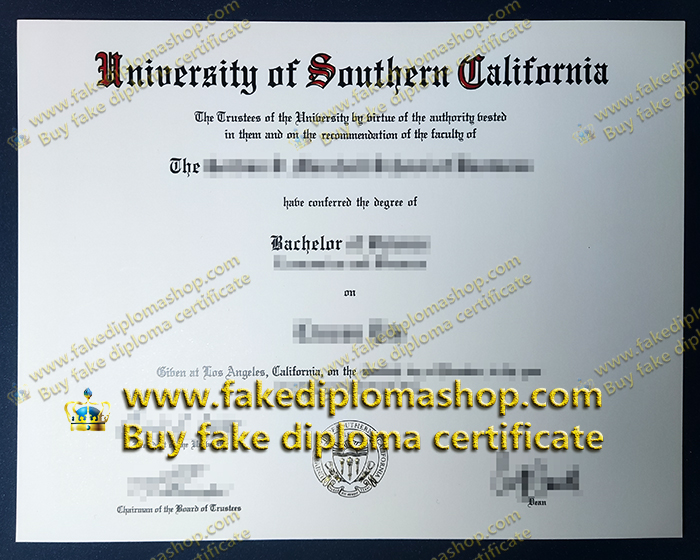 USC Bachelor diploma, University of Southern California degree