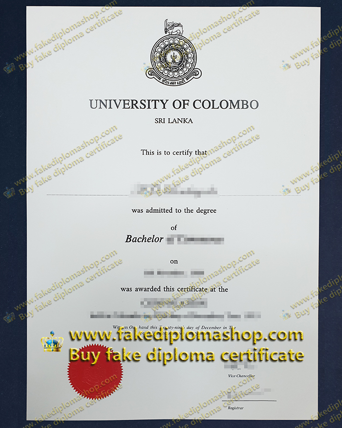 University of Colombo diploma of Bachelor