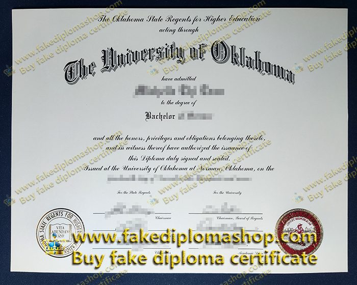 University of Oklahoma Bachelor diploma, Oklahoma University diploma