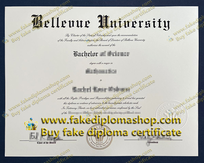 Bellevue University diploma of Bachelor