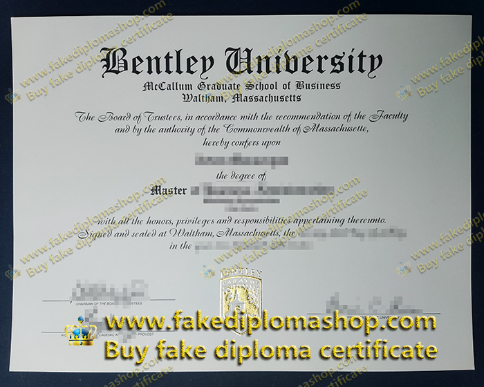 Bentley University Master diploma, Bentley University degree