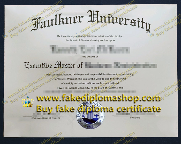 Faulkner University diploma, FAU MA degree