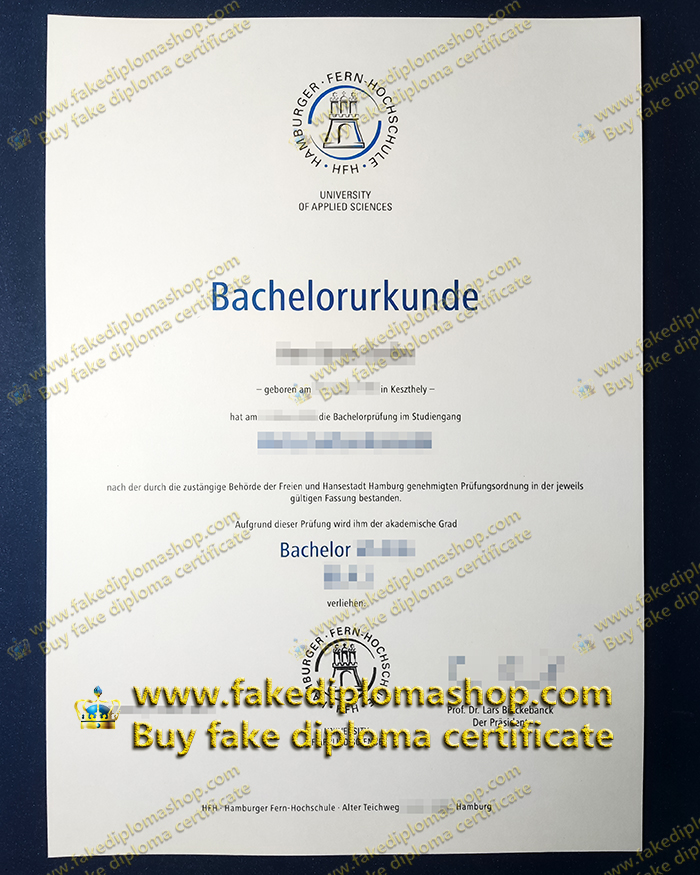 HFH Bachelor degree, Hamburger Fern-Hochschule diploma