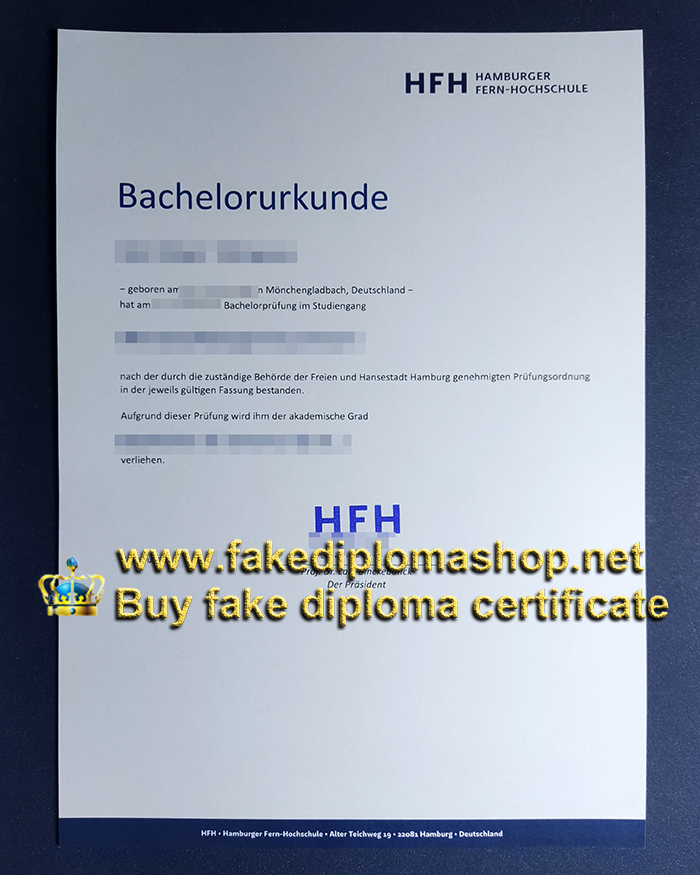 HFH Bachelor degree, Hamburger Fern-Hochschule diploma