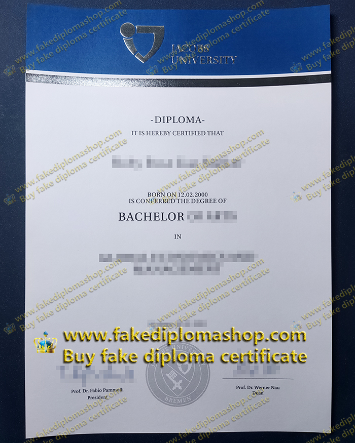 Fake Jacobs University diploma, JU Bachelor degree