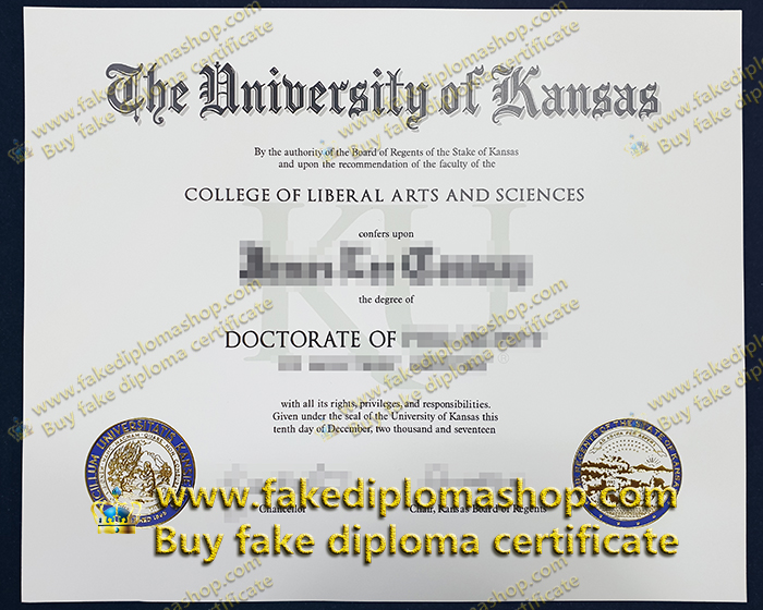 University of Kansas diploma, KU degree of doctorate