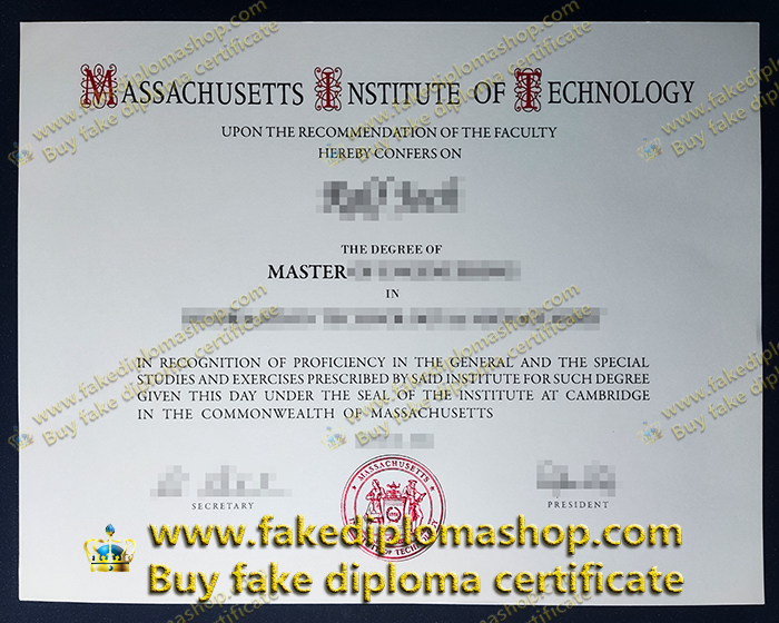 MIT MA diploma, MIT degree of Master