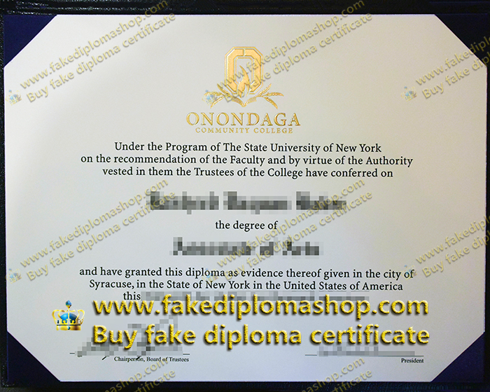 fake OCC diploma, Onondaga Community College diploma