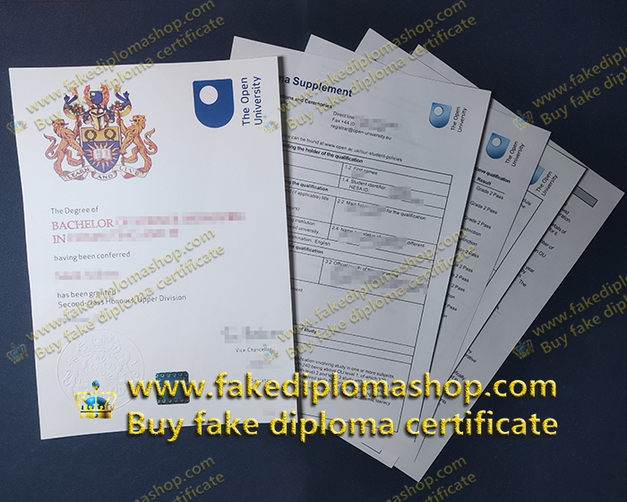 Fake OU diploma and transcript, Open University BA degree