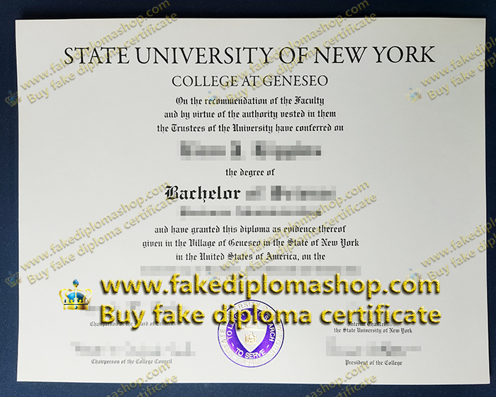 fake SUNY Geneseo diploma, State University of New York at Geneseo degree