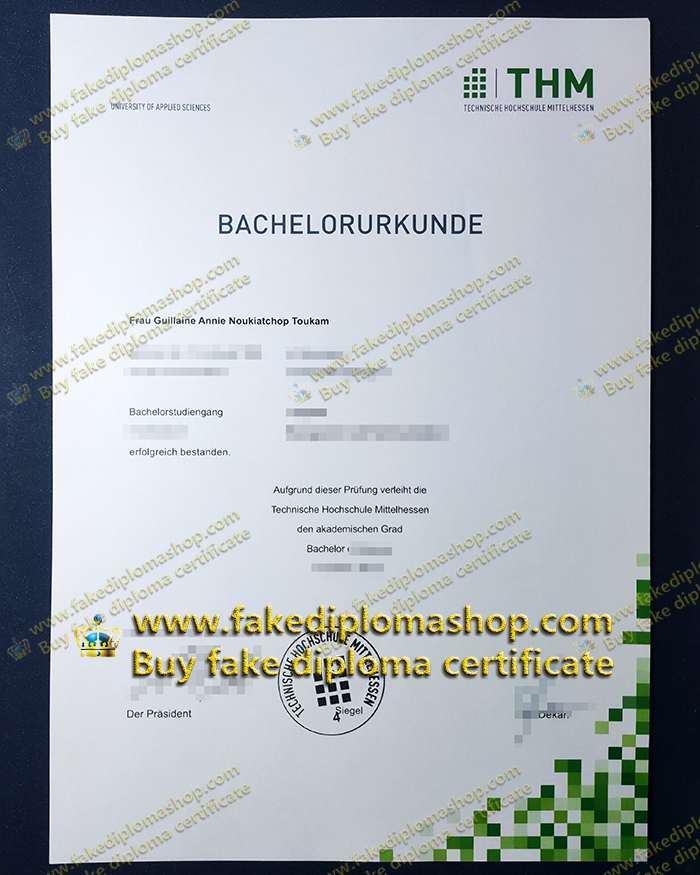 Fake THM Bachelor diploma, Technische Hochschule Mittelhessen degree