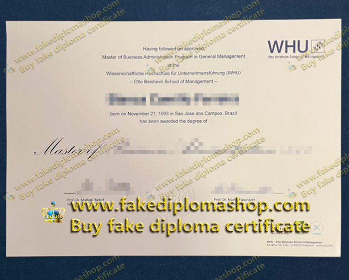 WHU diploma of Master, WHU Vallendar diploma, WHU – Otto Beisheim School of Management diploma