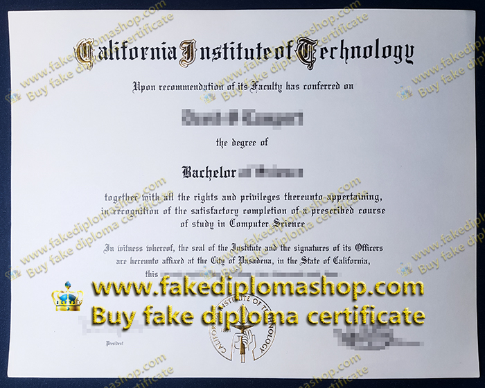 Fake CIT Bachelor diploma, California Institute of Technology diploma