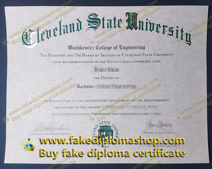 fake CSU degree of Bachelor, Cleveland State University diploma