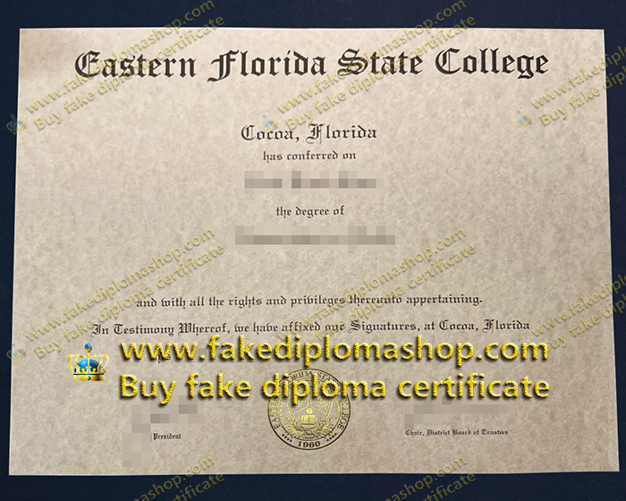 fake EFSC diploma, Eastern Florida State College diploma