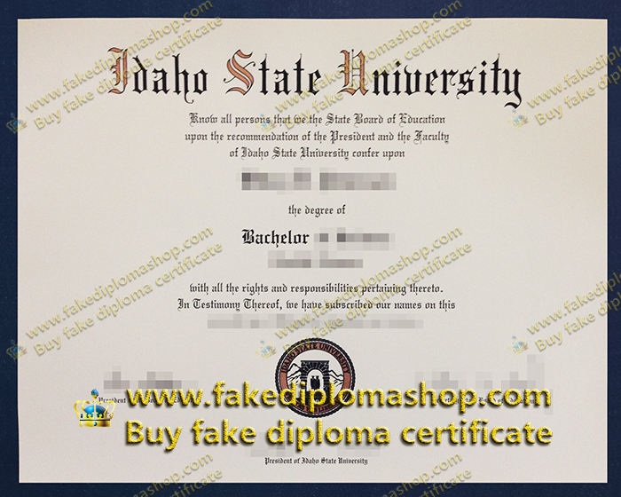 fake ISU diploma, Idaho State University Bachelor degree