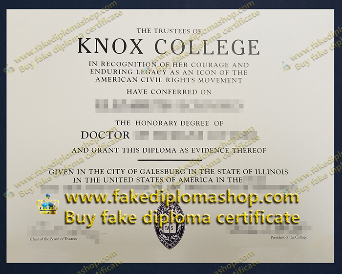 fake Knox College diploma of Doctor