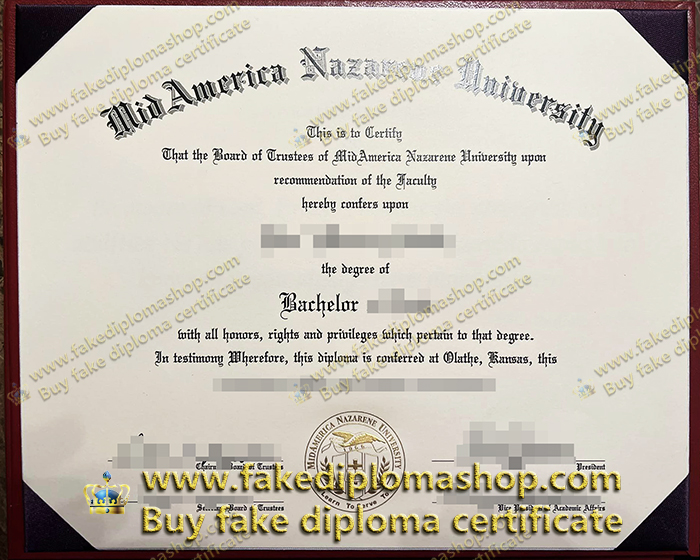 fake MidAmerica Nazarene University diploma, MNU Bachelor degree