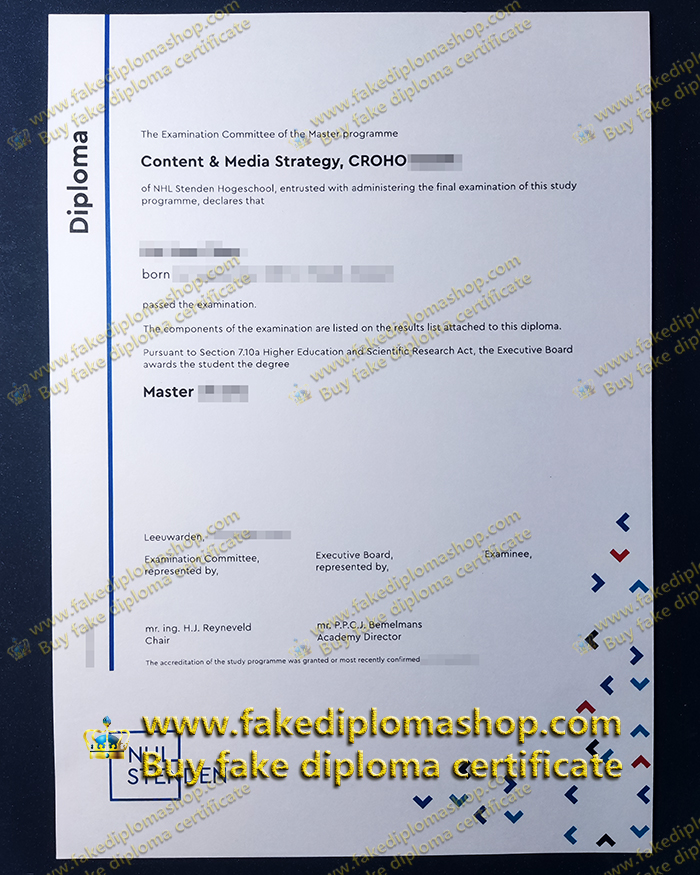 fake NHL Stenden diploma