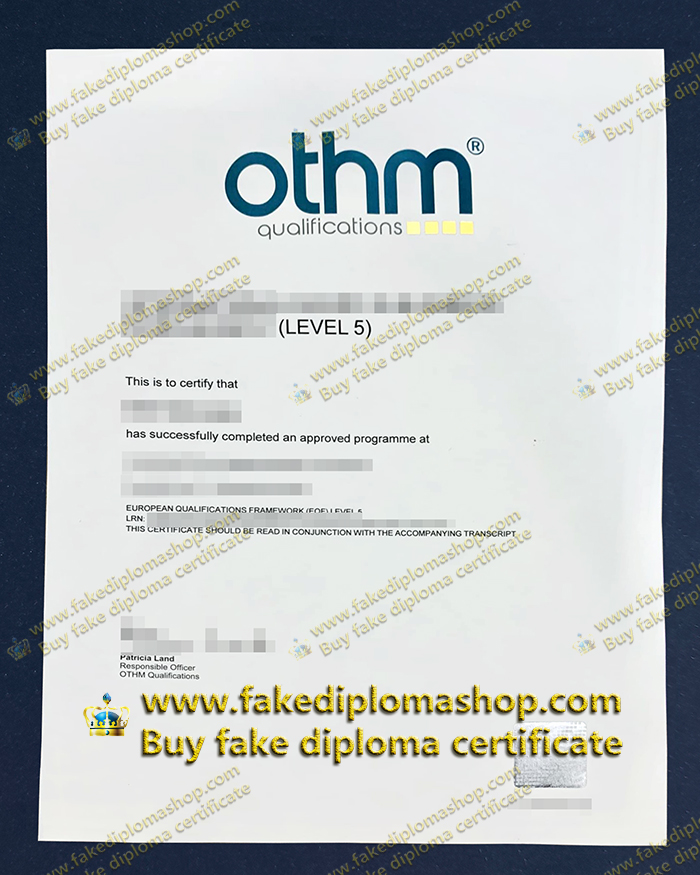 fake OTHM Qualifications certificate of level 5