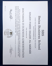 Shop a fake SBS diploma, Swiss Business School diploma of Doctorate