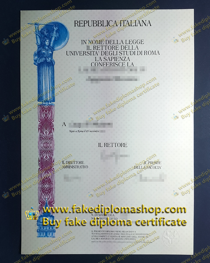 fake Sapienza University of Rome diploma