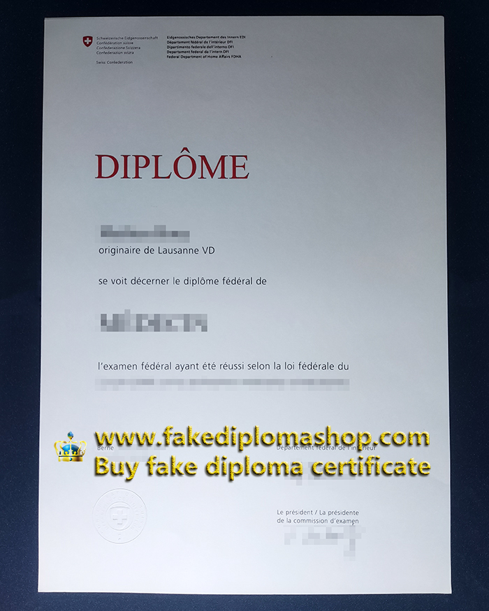 fake Swiss Federal diploma
