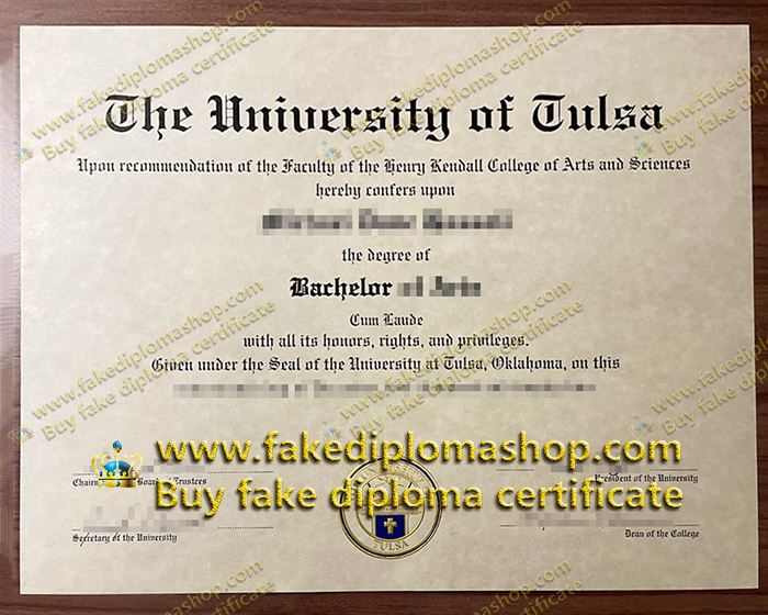 fake University of Tulsa diploma of Bachelor