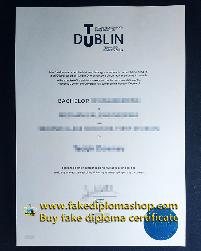 fake Technological University Dublin diploma