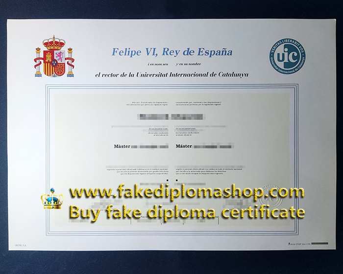 Fake UIC Master degree, Universidad Internacional de Cataluña diploma