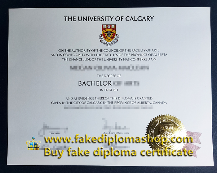 fake University of Calgary diploma