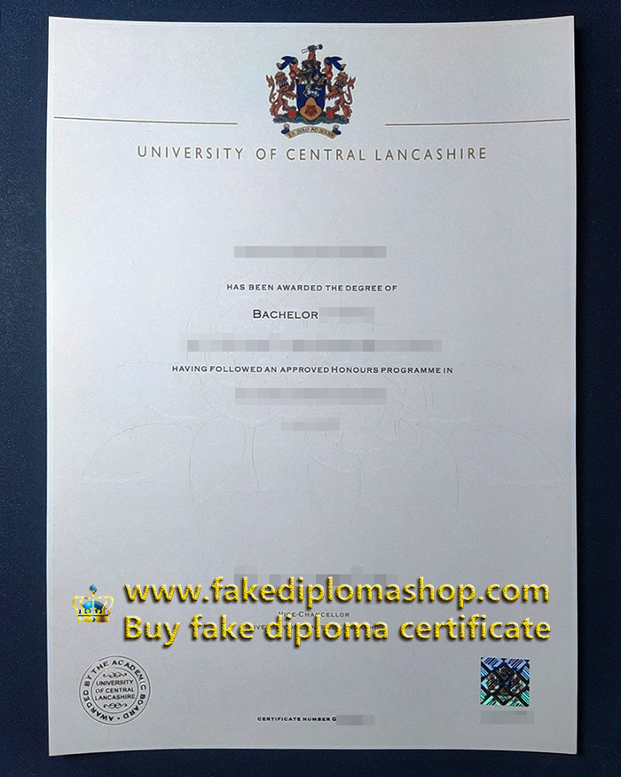 UCLan Bachelor degree, University of Central Lancashire diploma of Bachelor