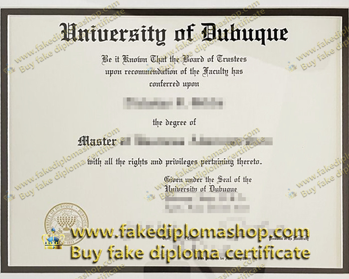 fake University of Dubuque diploma