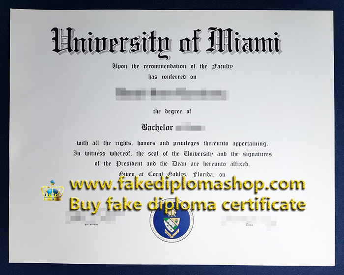 University of Miami degree of Bachelor