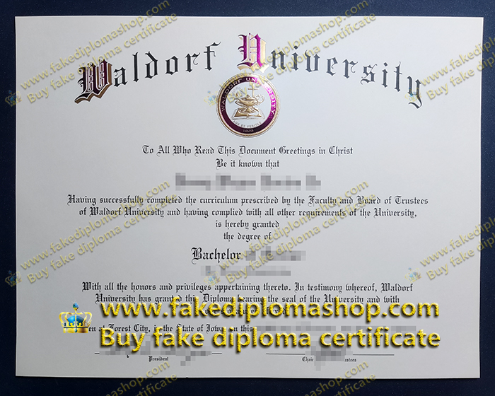 fake Waldorf University degree of Bachelor