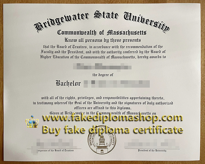 fake Bridgewater State University diploma, BSU Bachelor degree