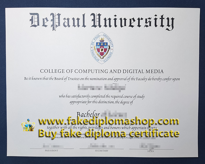 fake DePaul University diploma of Bachelor