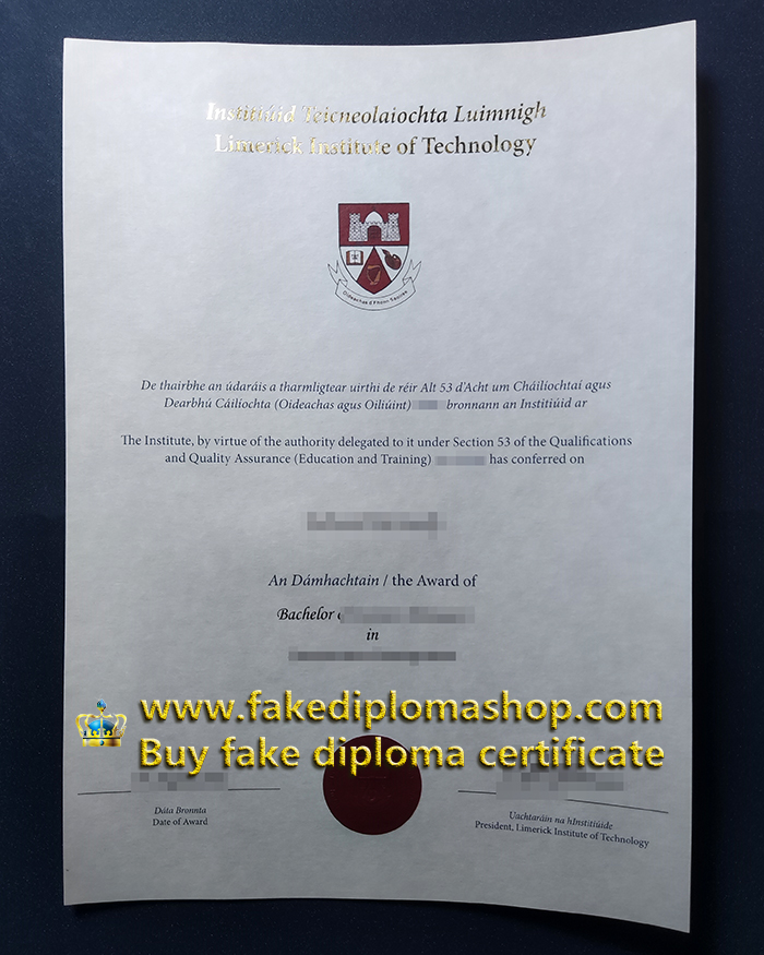 fake LIT diploma, Limerick Institute of Technology degree of Bachelor