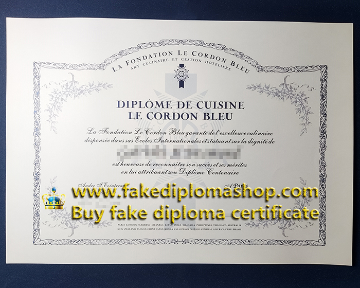 fake Le Cordon Bleu diploma
